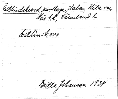 Bild på arkivkortet för arkivposten Östlindskerud