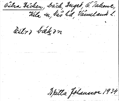 Bild på arkivkortet för arkivposten Östra Bäcken