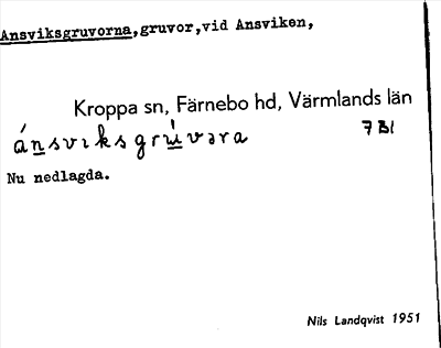 Bild på arkivkortet för arkivposten Ansviksgruvorna