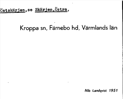 Bild på arkivkortet för arkivposten Östkärjen, se Skärjen, Östra