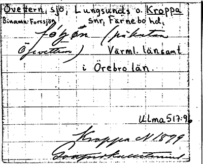 Bild på arkivkortet för arkivposten Övettern