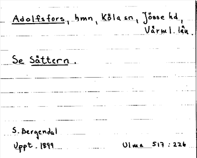 Bild på arkivkortet för arkivposten Adolfsfors, se Sättern