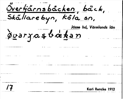 Bild på arkivkortet för arkivposten Övertjärnsbäcken