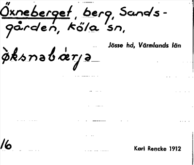 Bild på arkivkortet för arkivposten Öxneberget