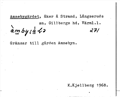 Bild på arkivkortet för arkivposten Amnebygärdet