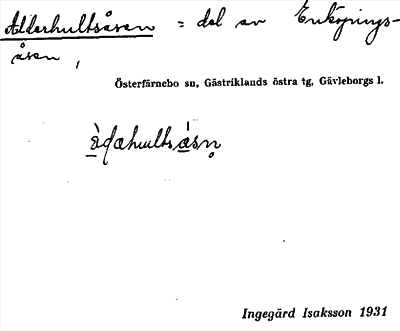 Bild på arkivkortet för arkivposten Alderhultsåsen