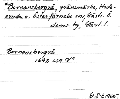 Bild på arkivkortet för arkivposten *Bornansbergrå