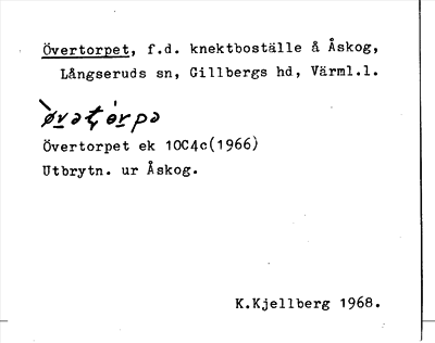 Bild på arkivkortet för arkivposten Övertorpet
