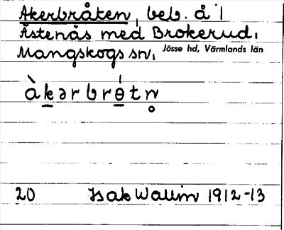 Bild på arkivkortet för arkivposten Akerbråten