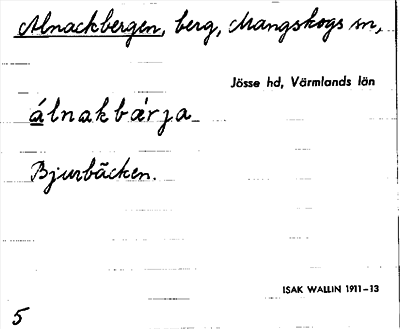Bild på arkivkortet för arkivposten Alnackbergen