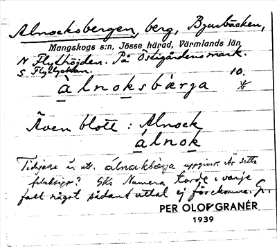 Bild på arkivkortet för arkivposten Alnocksbergen