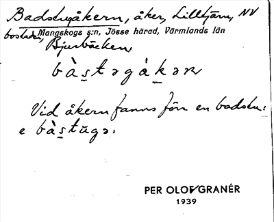 Bild på arkivkortet för arkivposten Badstugåkern