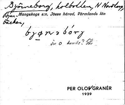 Bild på arkivkortet för arkivposten Björneborg