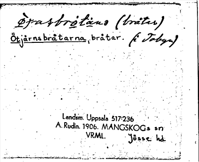 Bild på arkivkortet för arkivposten Ötjärnsbråtarna