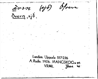 Bild på arkivkortet för arkivposten Övern