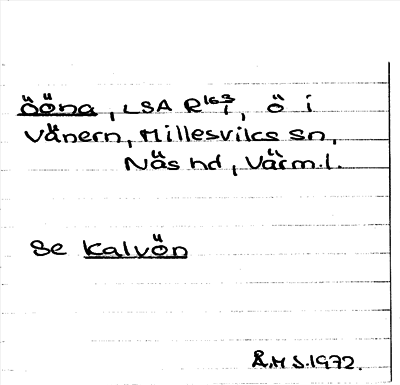 Bild på arkivkortet för arkivposten Ööna, se Kalvön