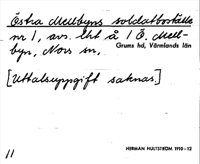 Bild på arkivkortet för arkivposten Östra Mellbyns soldatboställe