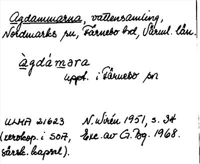 Bild på arkivkortet för arkivposten Agdammarna