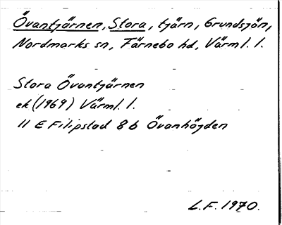 Bild på arkivkortet för arkivposten Övantjärnen, Stora