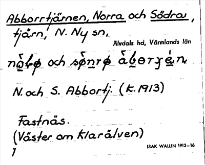 Bild på arkivkortet för arkivposten Abborrtjärnen, Norra och Södra