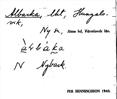 Bild på arkivkortet för arkivposten Albacka
