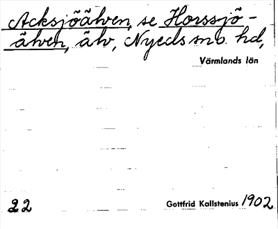 Bild på arkivkortet för arkivposten Acksjöälven, se Horssjöälven