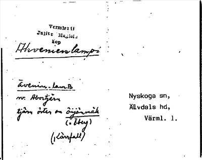 Bild på arkivkortet för arkivposten Ahvenienlampi