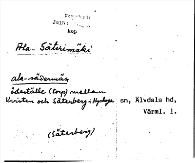 Bild på arkivkortet för arkivposten Ala-Säterimäki