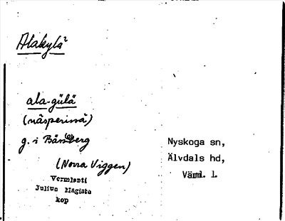 Bild på arkivkortet för arkivposten Alakylä