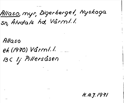 Bild på arkivkortet för arkivposten Allaso