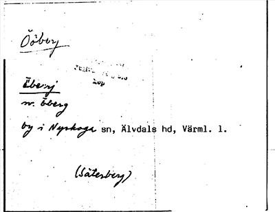 Bild på arkivkortet för arkivposten Ööberg