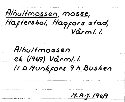 Bild på arkivkortet för arkivposten Alhultmossen