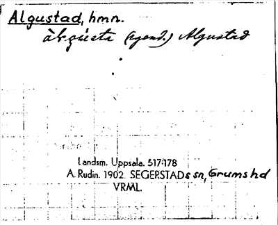 Bild på arkivkortet för arkivposten Algustad