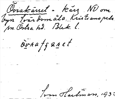Bild på arkivkortet för arkivposten Övrakärret