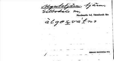 Bild på arkivkortet för arkivposten Algutstjärn