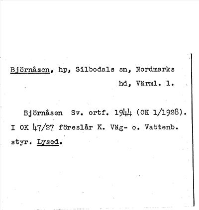 Bild på arkivkortet för arkivposten Björnåsen