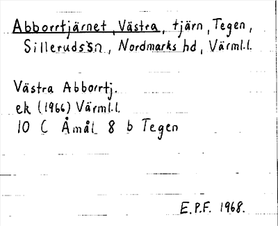 Bild på arkivkortet för arkivposten Abborrtjärnet, Västra