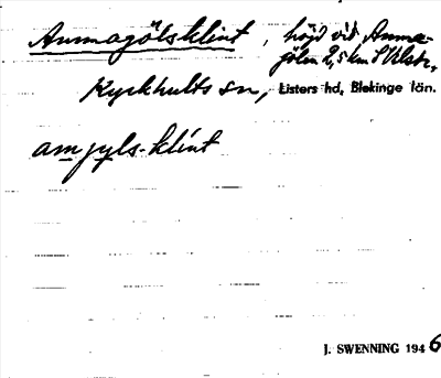 Bild på arkivkortet för arkivposten Ammagölsklint