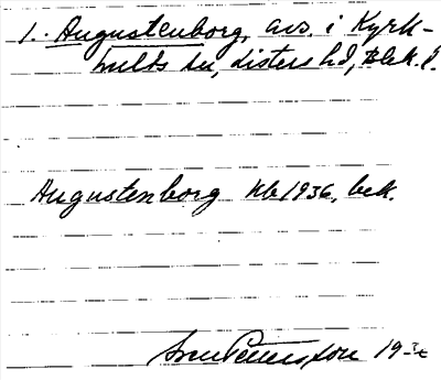 Bild på arkivkortet för arkivposten Augustenborg