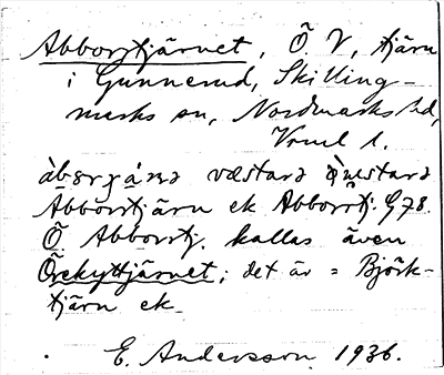 Bild på arkivkortet för arkivposten Abborrtjärnet, Ö., V.