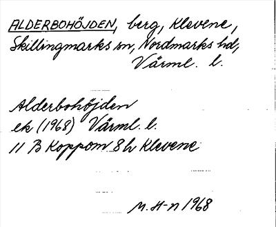 Bild på arkivkortet för arkivposten Alderbohöjden