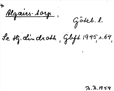 Bild på arkivkortet för arkivposten *Algæirs-torp