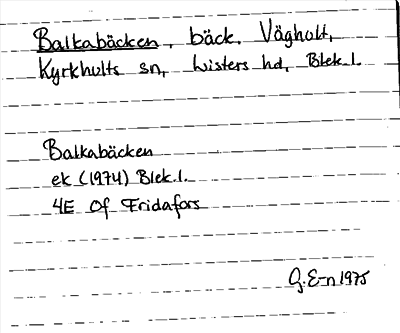 Bild på arkivkortet för arkivposten Balkabäcken