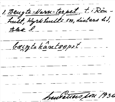 Bild på arkivkortet för arkivposten Bengta-Karu-torpet