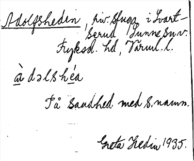 Bild på arkivkortet för arkivposten Adolfsheden