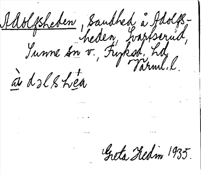 Bild på arkivkortet för arkivposten Adolfsheden