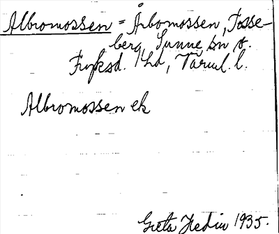 Bild på arkivkortet för arkivposten Albromossen