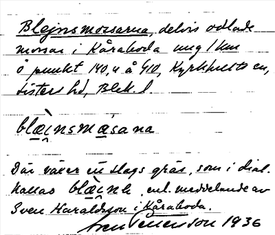 Bild på arkivkortet för arkivposten Blejnsmossarna