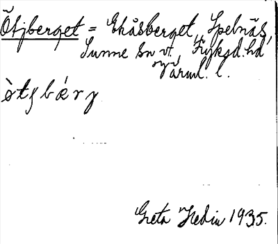 Bild på arkivkortet för arkivposten Ötjberget