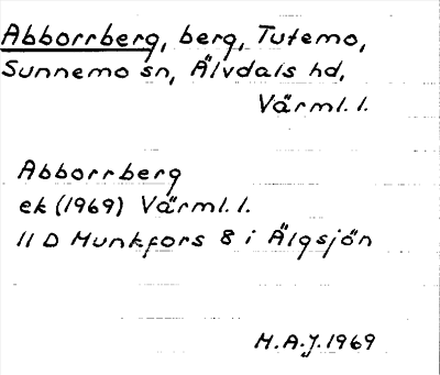 Bild på arkivkortet för arkivposten Abborrberg